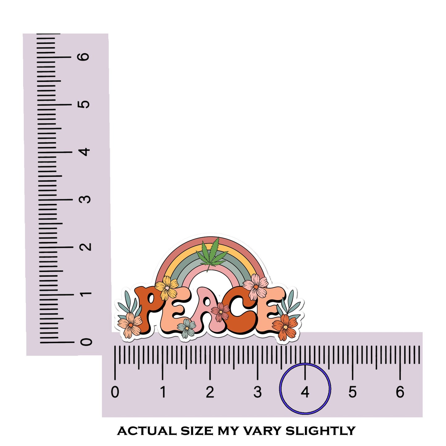 Peace Custom Waterproof Sticker, Retro Hippie Flower Child Die Cut Sticker, 60s Car Decal, Vintage Vinyl Decal, Cannabis Sticker, Peace