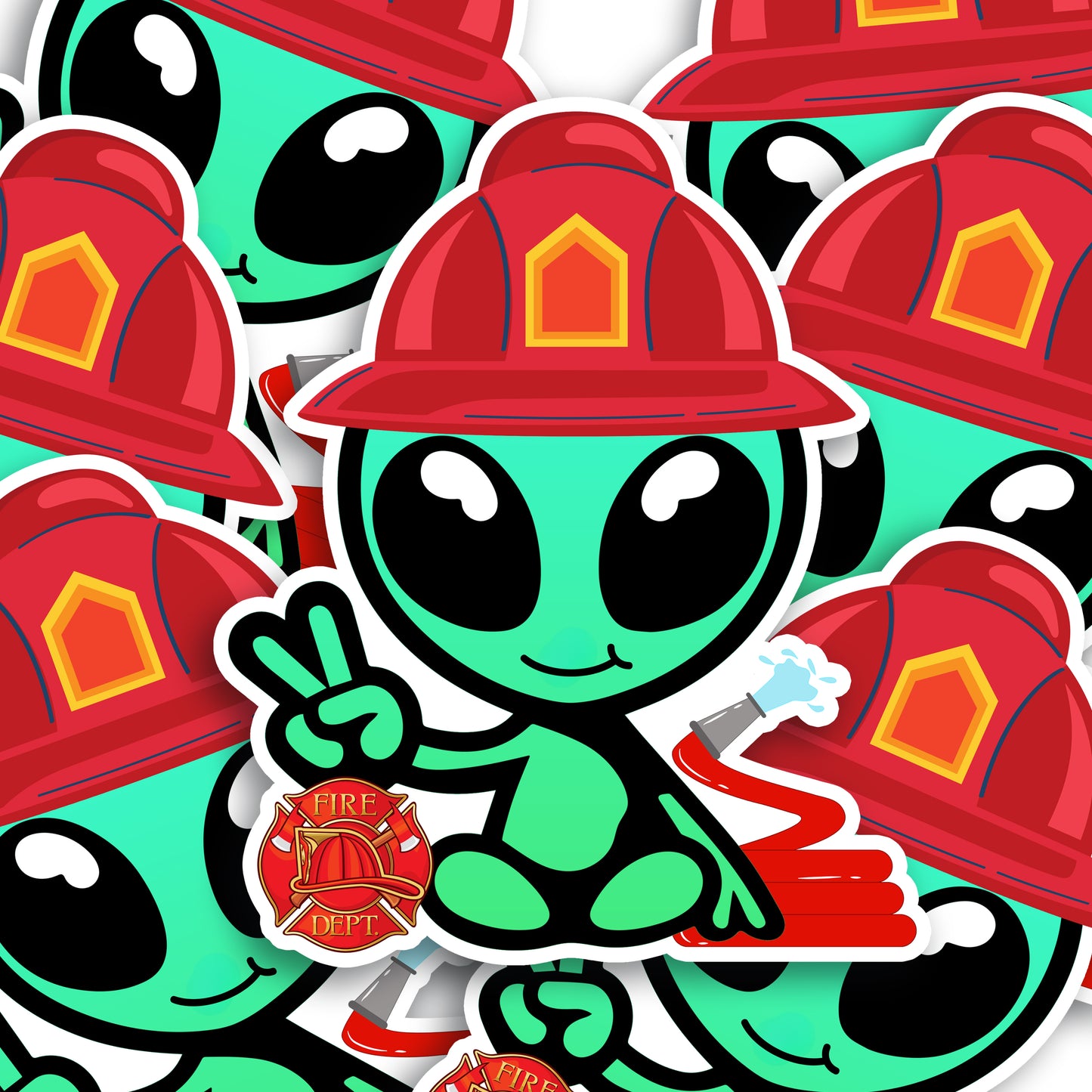 George Sticker with Collectible Trading Card | George Fights Fire | Waterproof Stickers for Water Bottles, Tumblers, School Supplies & More | XYB Sticker Club