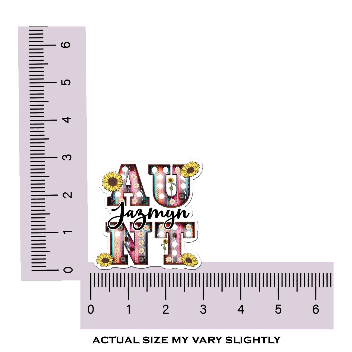 Aunt Name Sticker, Custom Stickers, Waterproof Sticker, Baby Shower Favors, New Aunt Sticker, Marquee Announcement Sticker, Auntie Sticker