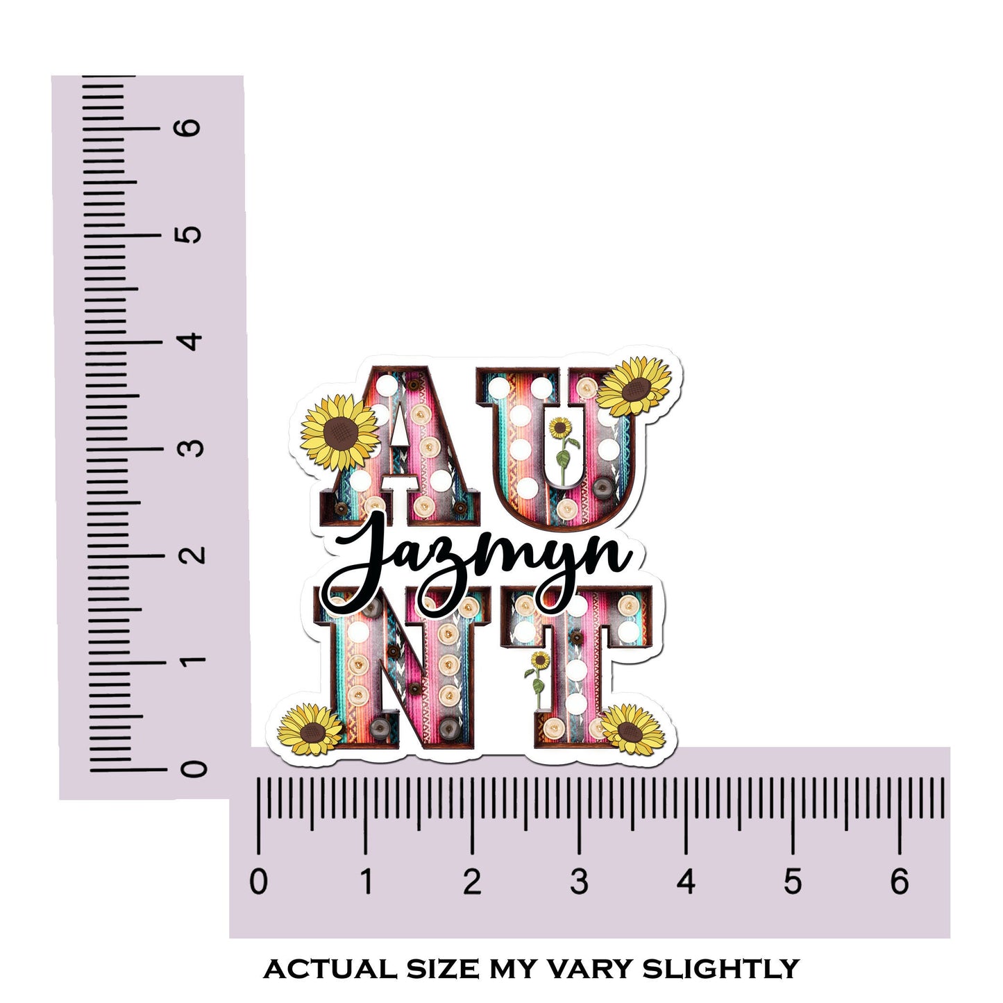 Aunt Name Sticker, Custom Stickers, Waterproof Sticker, Baby Shower Favors, New Aunt Sticker, Marquee Announcement Sticker, Auntie Sticker