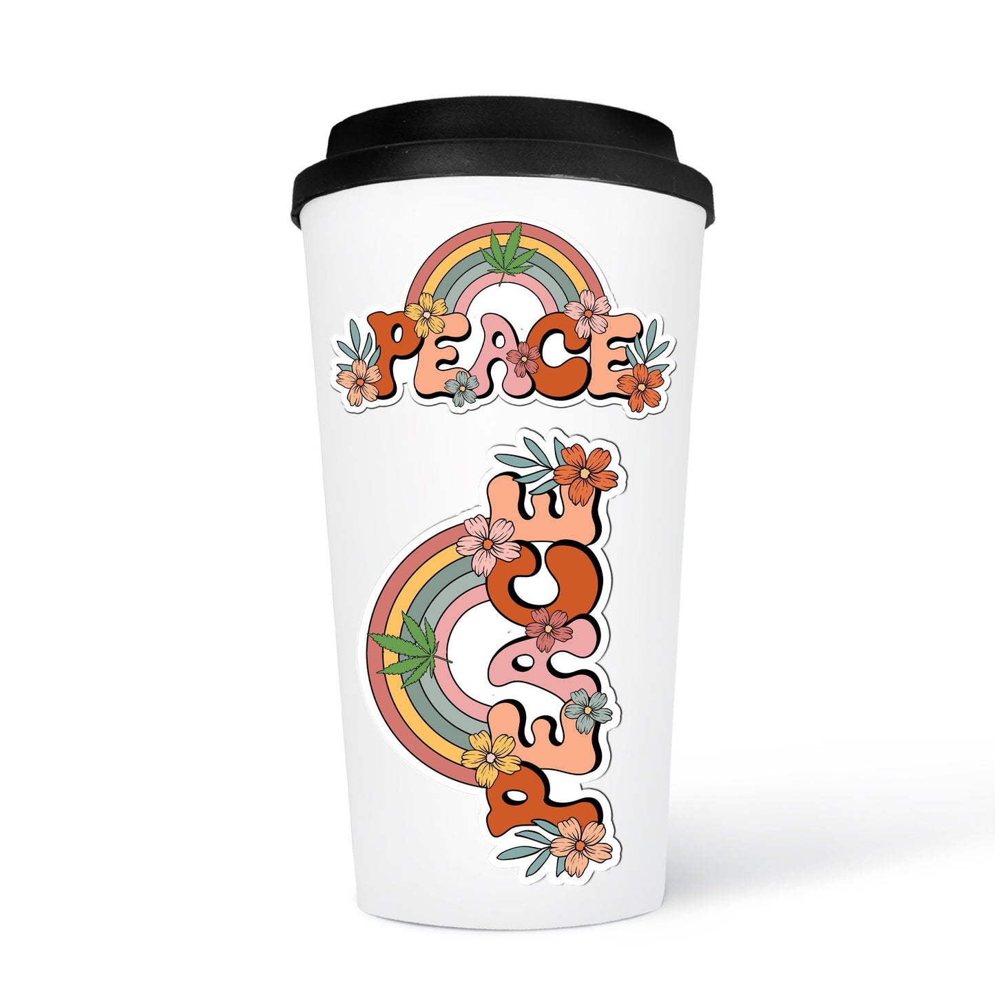 Peace Custom Waterproof Sticker, Retro Hippie Flower Child Die Cut Sticker, 60s Car Decal, Vintage Vinyl Decal, Cannabis Sticker, Peace
