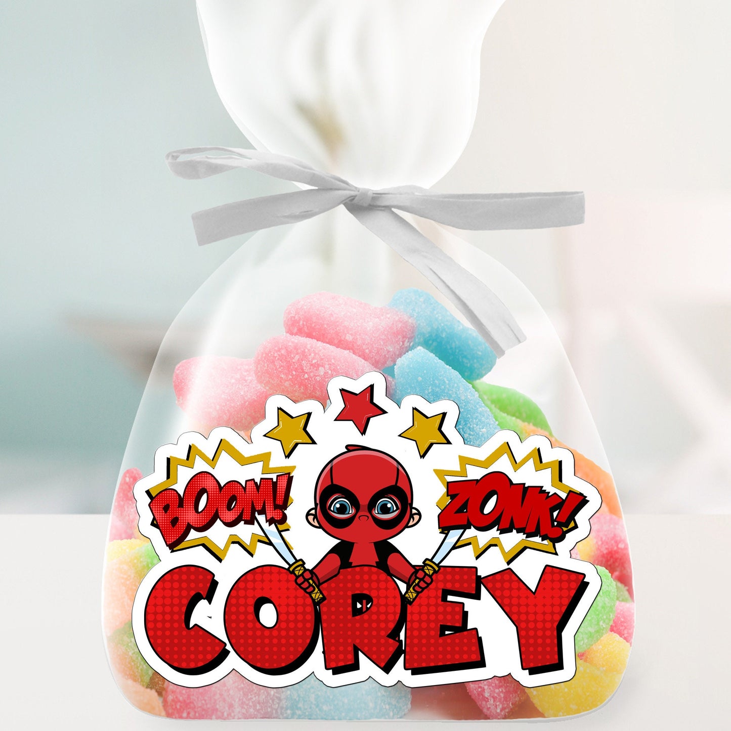 Super Villian Custom Name Sticker, Antihero Sticker, Personalized Decal, Waterproof Sticker, Birthday Party Favor, Boy Stickers for Kids