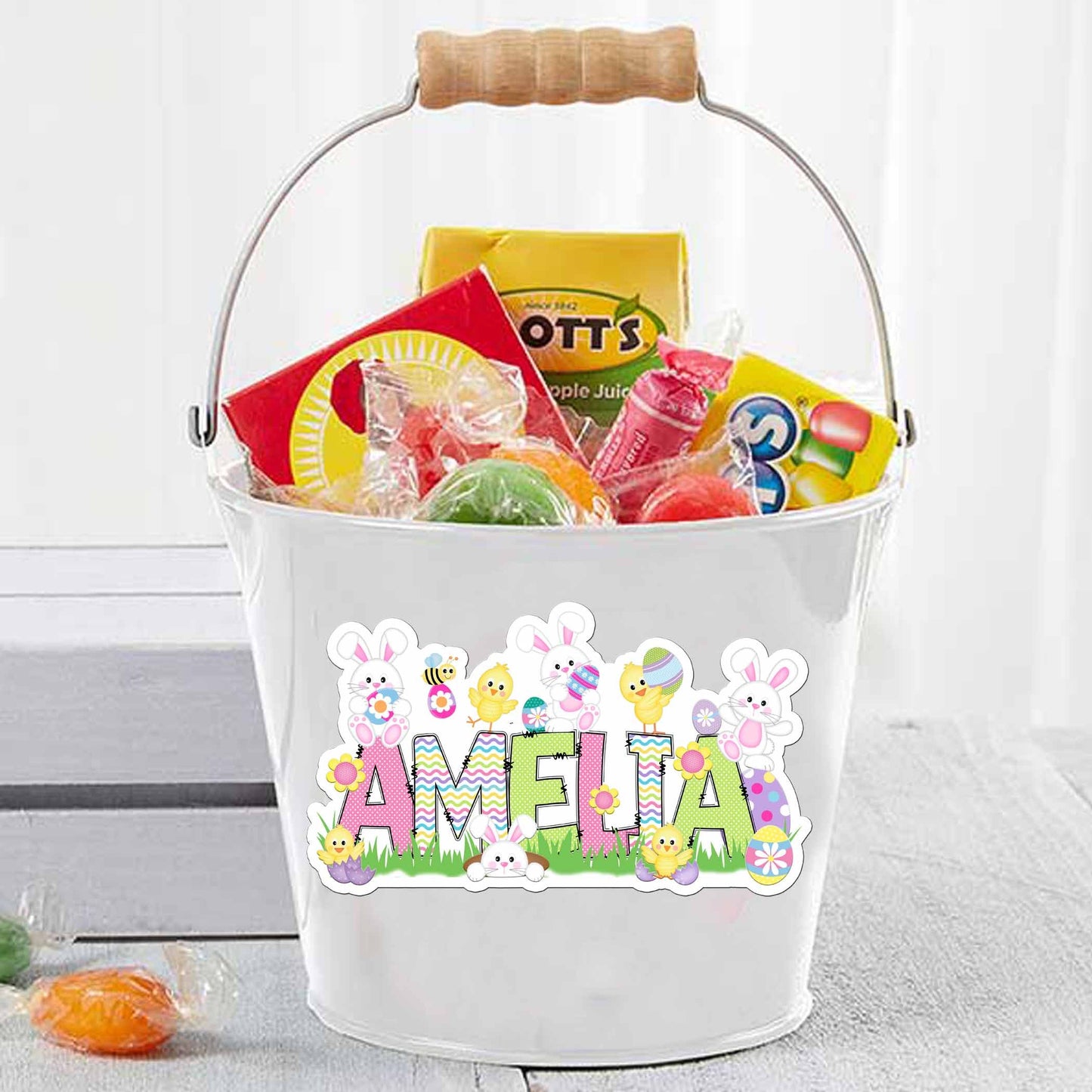 Cute Custom Easter Sticker, Perfect for Holiday Pails, Tumblers, Water Bottle: Personalized with Name Use as Gift Tags, Party Favors & More