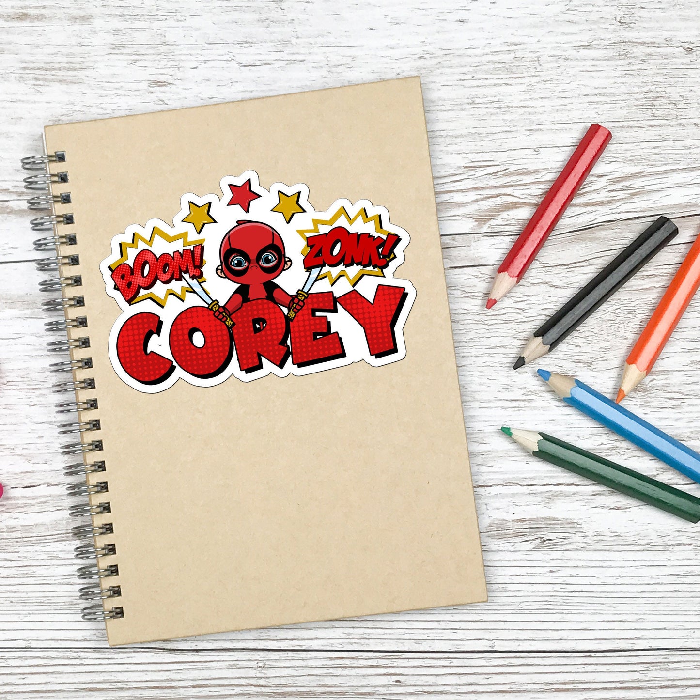 Super Villian Custom Name Sticker, Antihero Sticker, Personalized Decal, Waterproof Sticker, Birthday Party Favor, Boy Stickers for Kids