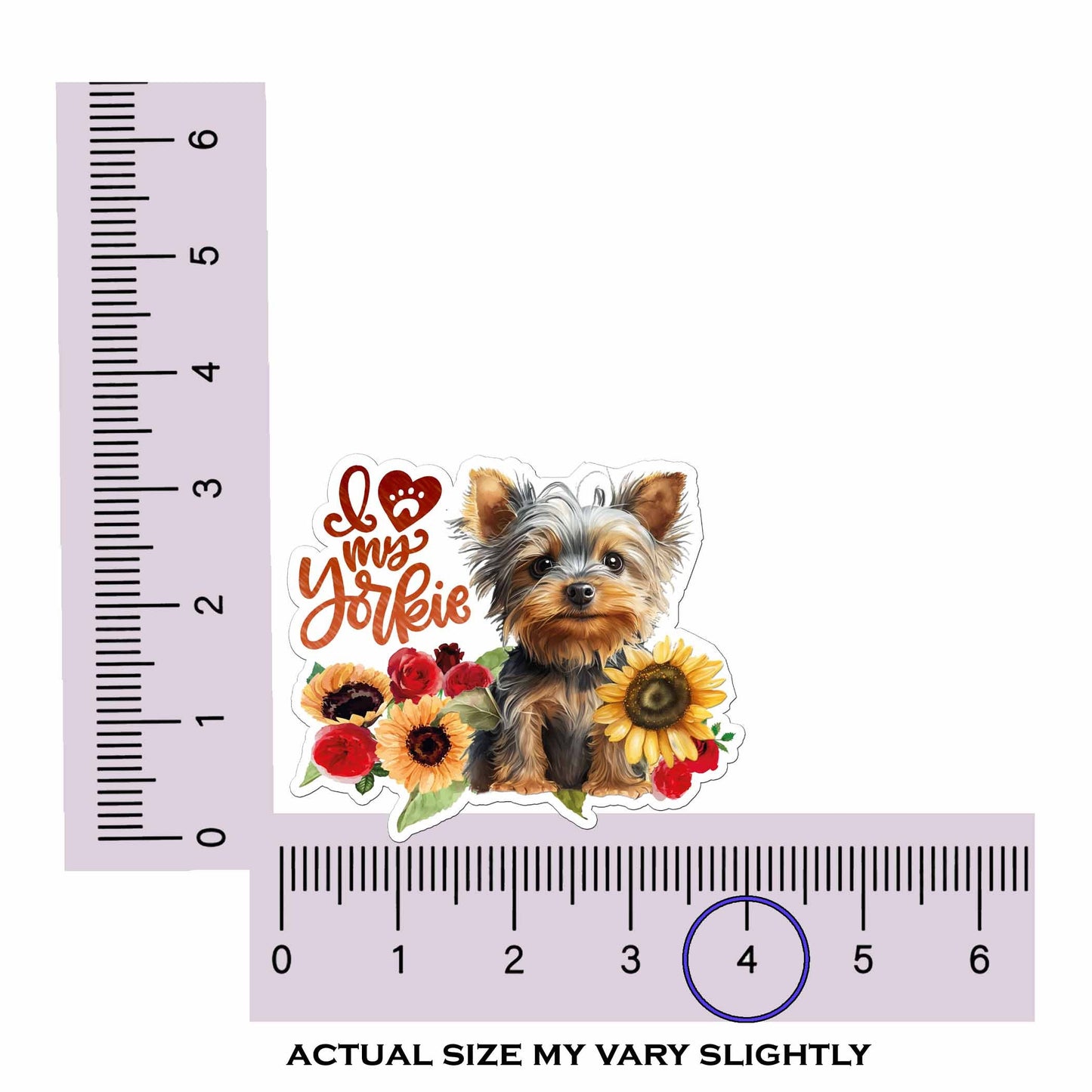 I Love My Yorkie Sticker, Custom Sticker, Yorkshire Terrier Dog Mom Gift Sticker, Dog Lover Sticker, Laptop Sticker,  Waterproof Sticker