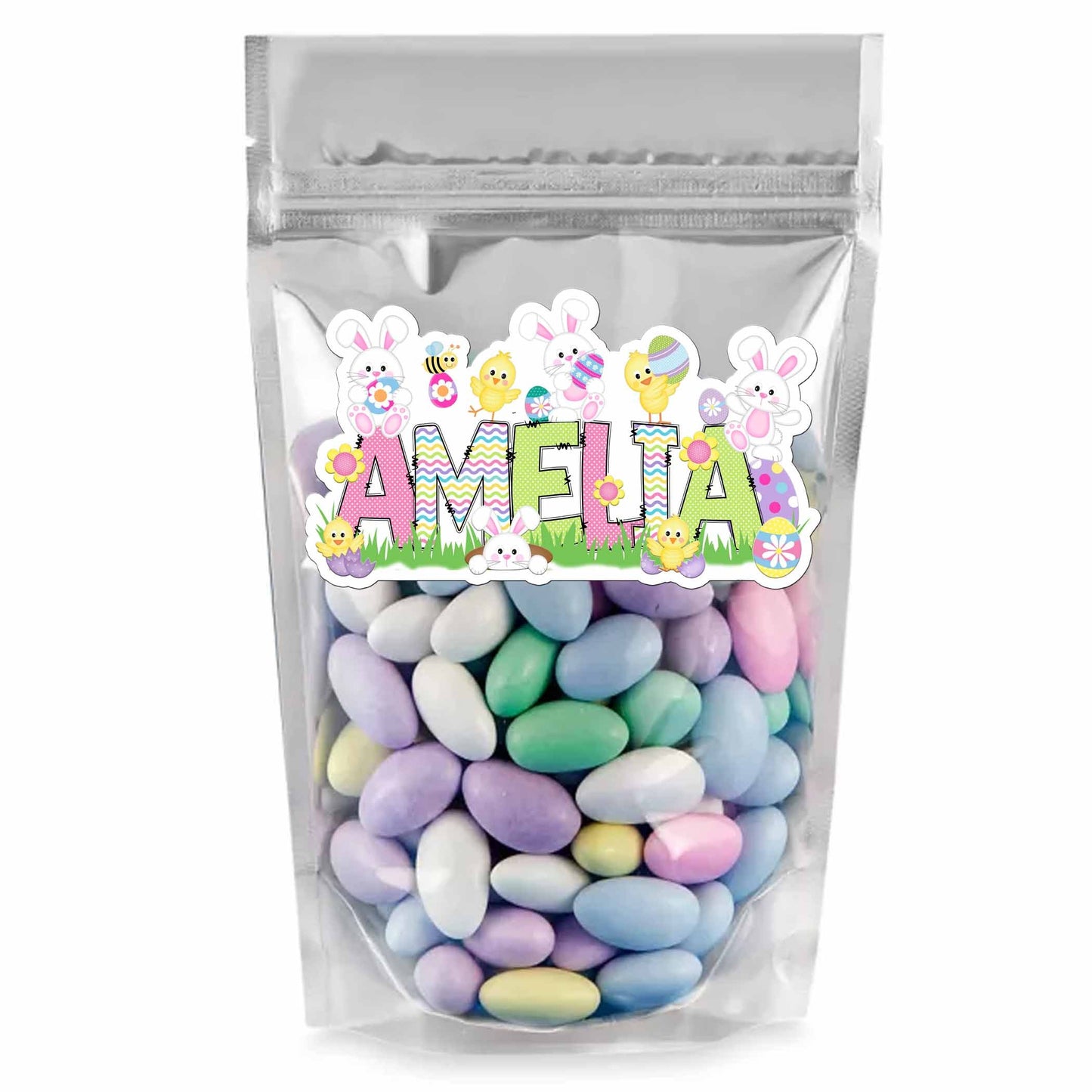 Cute Custom Easter Sticker, Perfect for Holiday Pails, Tumblers, Water Bottle: Personalized with Name Use as Gift Tags, Party Favors & More