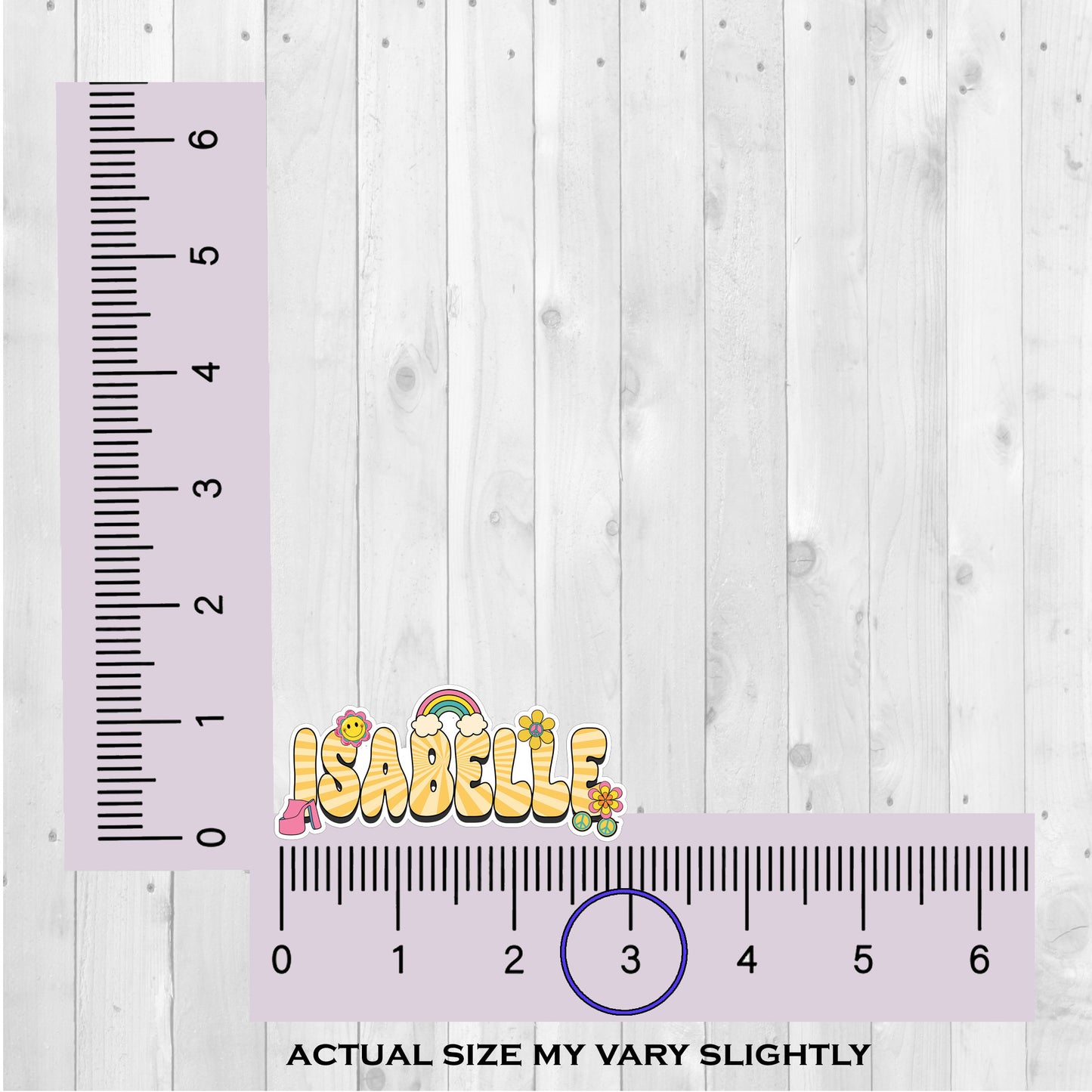 Retro Custom Name Sticker, Custom Sticker, Personalized Sticker, Custom Name Sticker, Hippie Sticker, Vintage Sticker, Rainbow Name Label