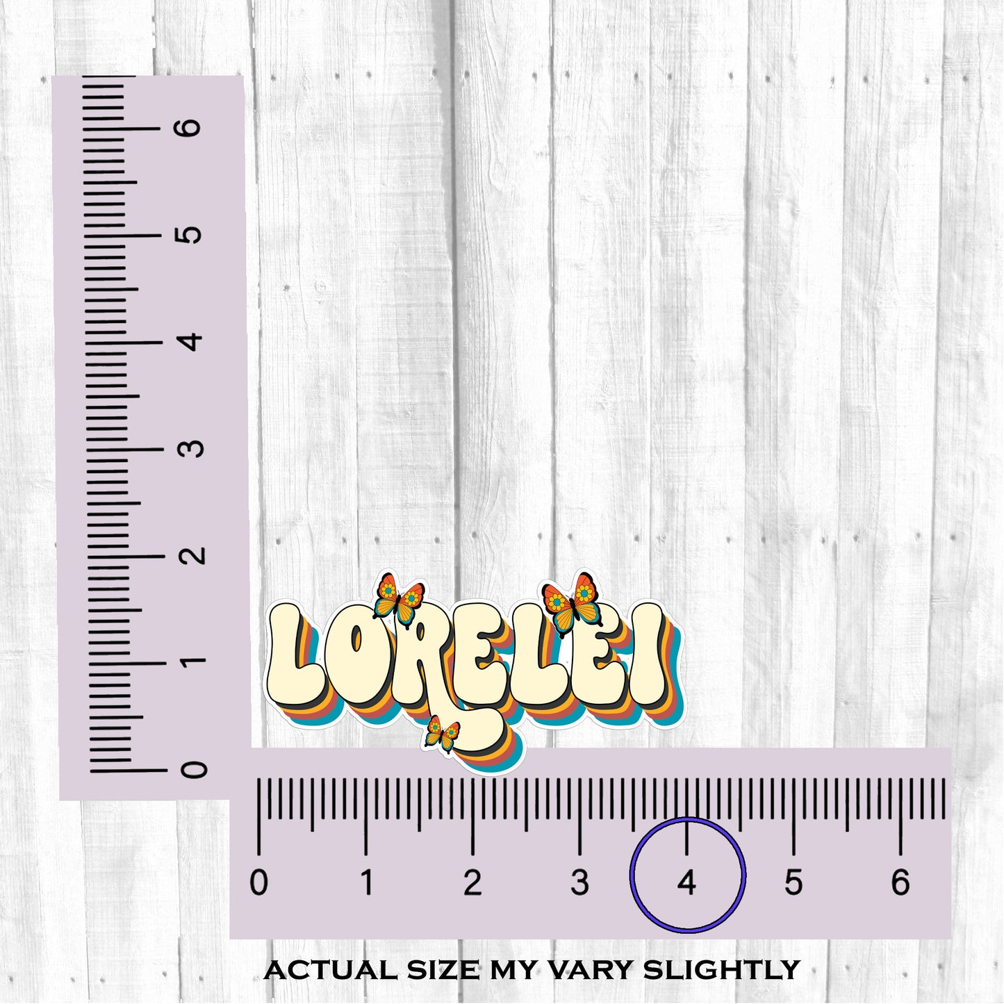 Retro Custom Name Sticker, Custom Sticker, Personalized Sticker, Custom Name Sticker, Hippie Sticker, Vintage Sticker, Butterfly Name Label