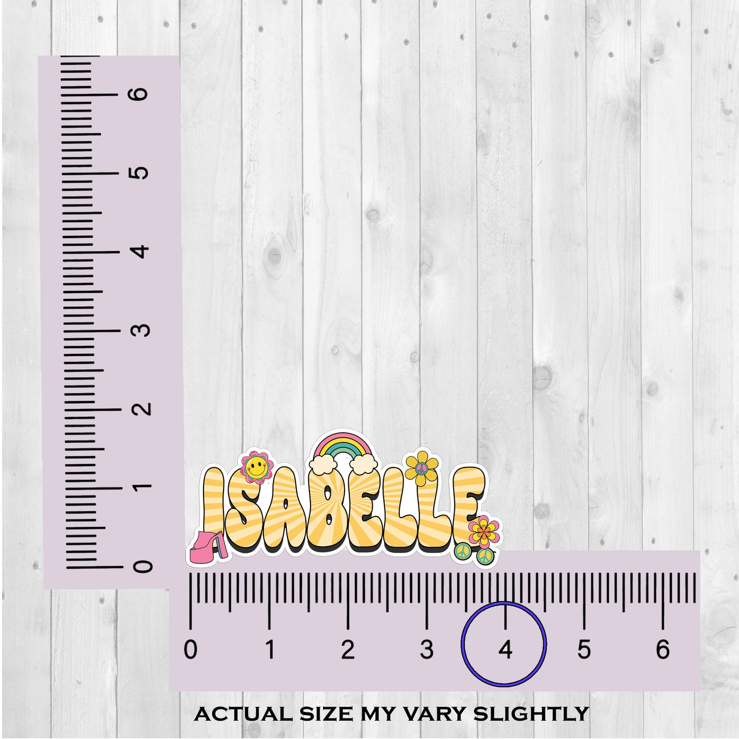 Retro Custom Name Sticker, Custom Sticker, Personalized Sticker, Custom Name Sticker, Hippie Sticker, Vintage Sticker, Rainbow Name Label