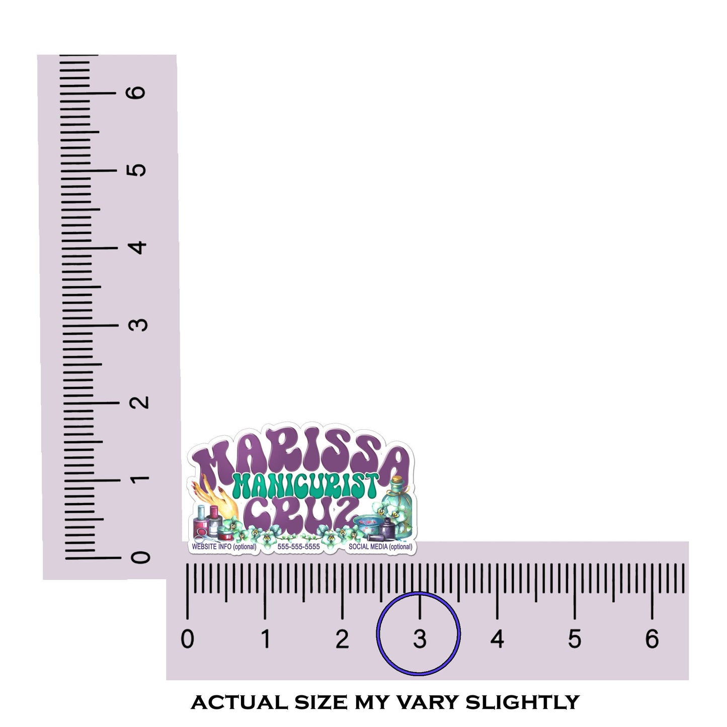 Custom Nail Technician Stickers | Personalized Nail Artist and Manicurist Stickers | Vintage Retro Decals for Handouts & Promotions