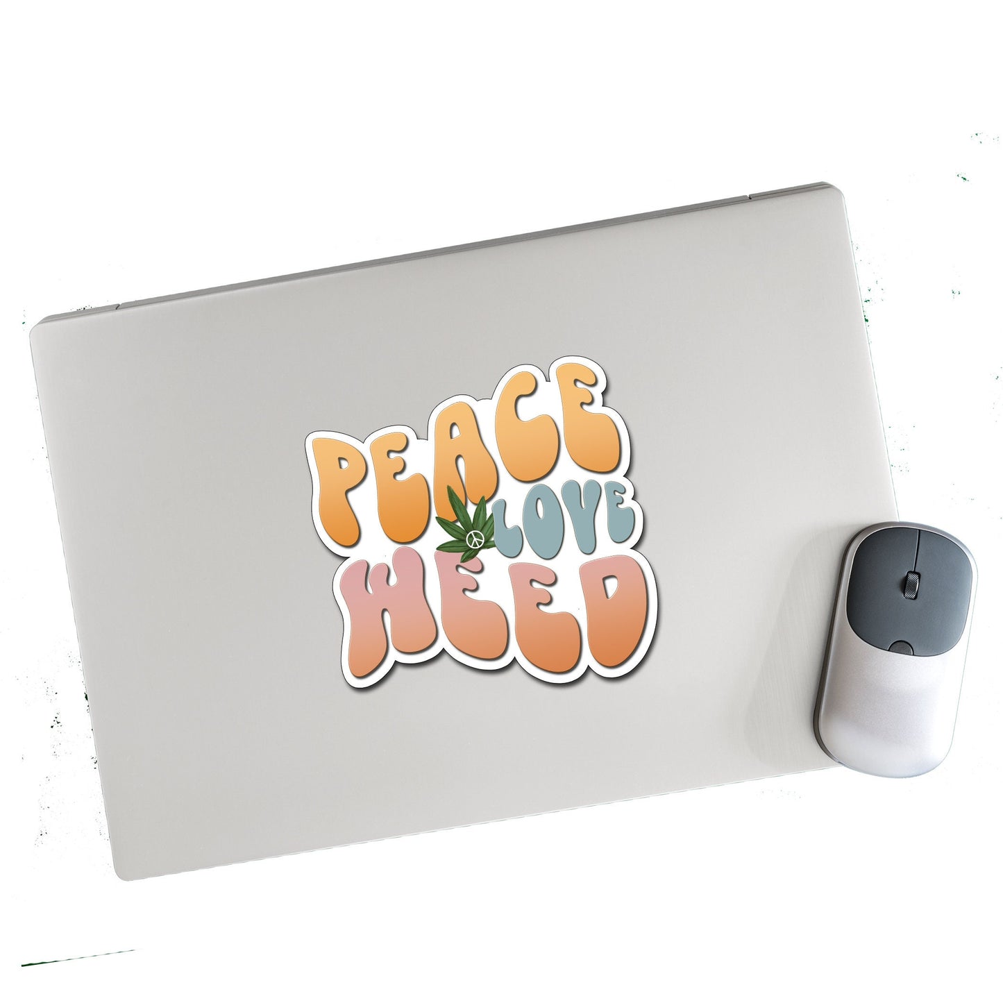 Peace Love Weed Sticker, Cool Cannabis Decal, Stoner Sticker, Pot Leaf Decal, Sarcastic Marijuana Quote, 420 Sticker, Bulk Stickers Resale