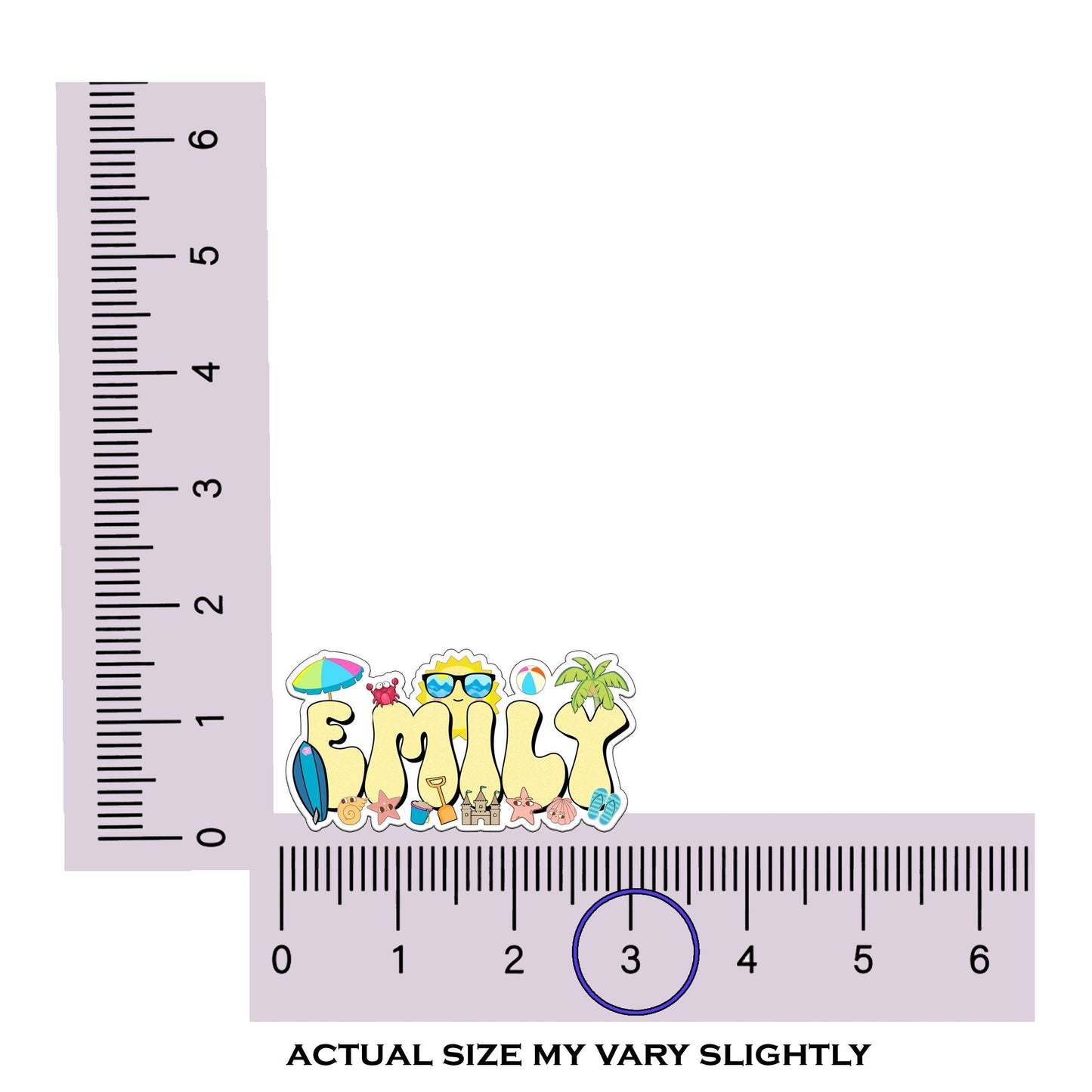 Personalized Beach Name Sticker, Custom Text Sticker, Waterproof Sticker, Nautical Birthday Party Favor, Cool Stickers, Sea Life Sticker