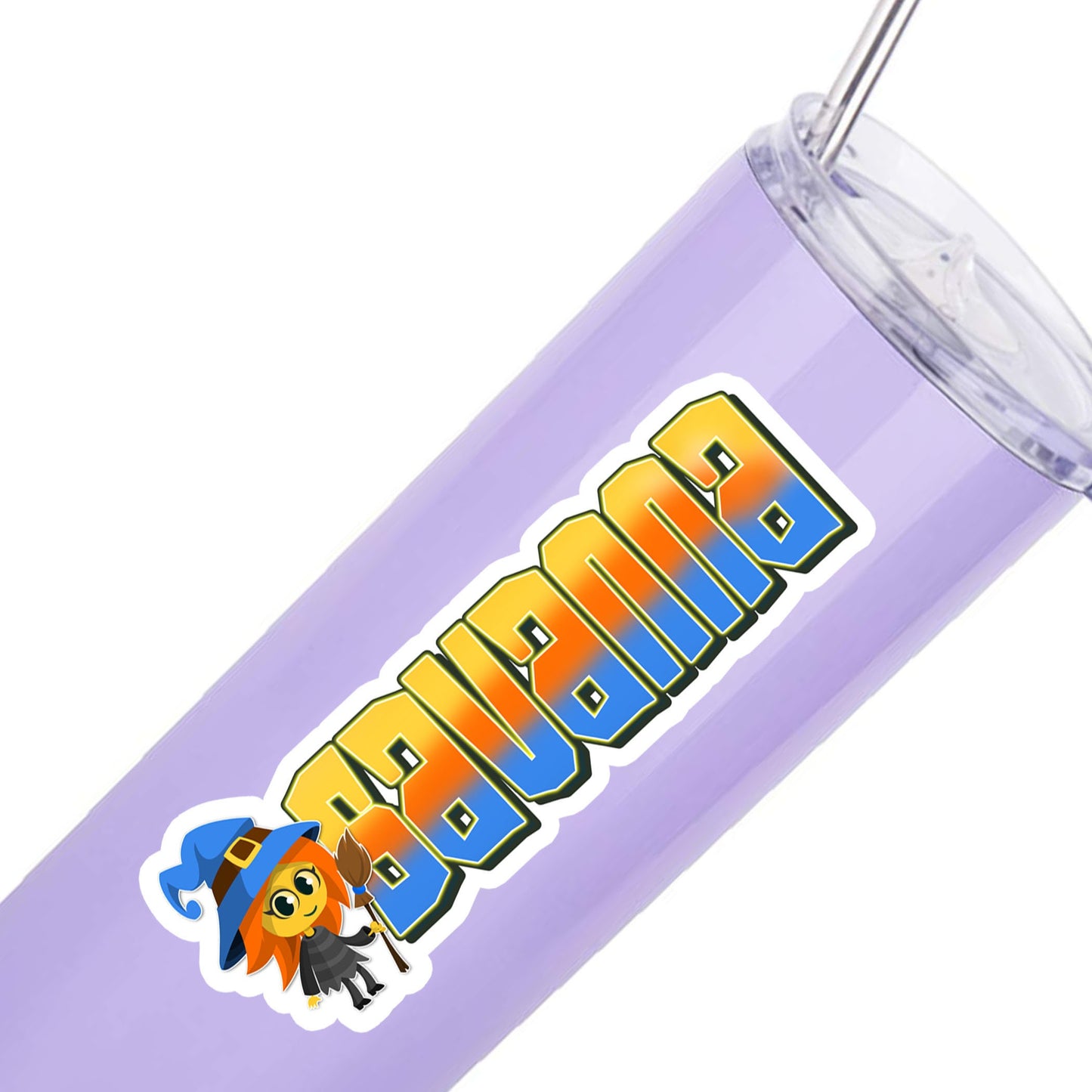 Halloween Name Sticker, Custom Text Sticker, Cute Witch Personalized Sticker, Aesthetic Sticker, Cool Stickers, Treat Bag Name Label