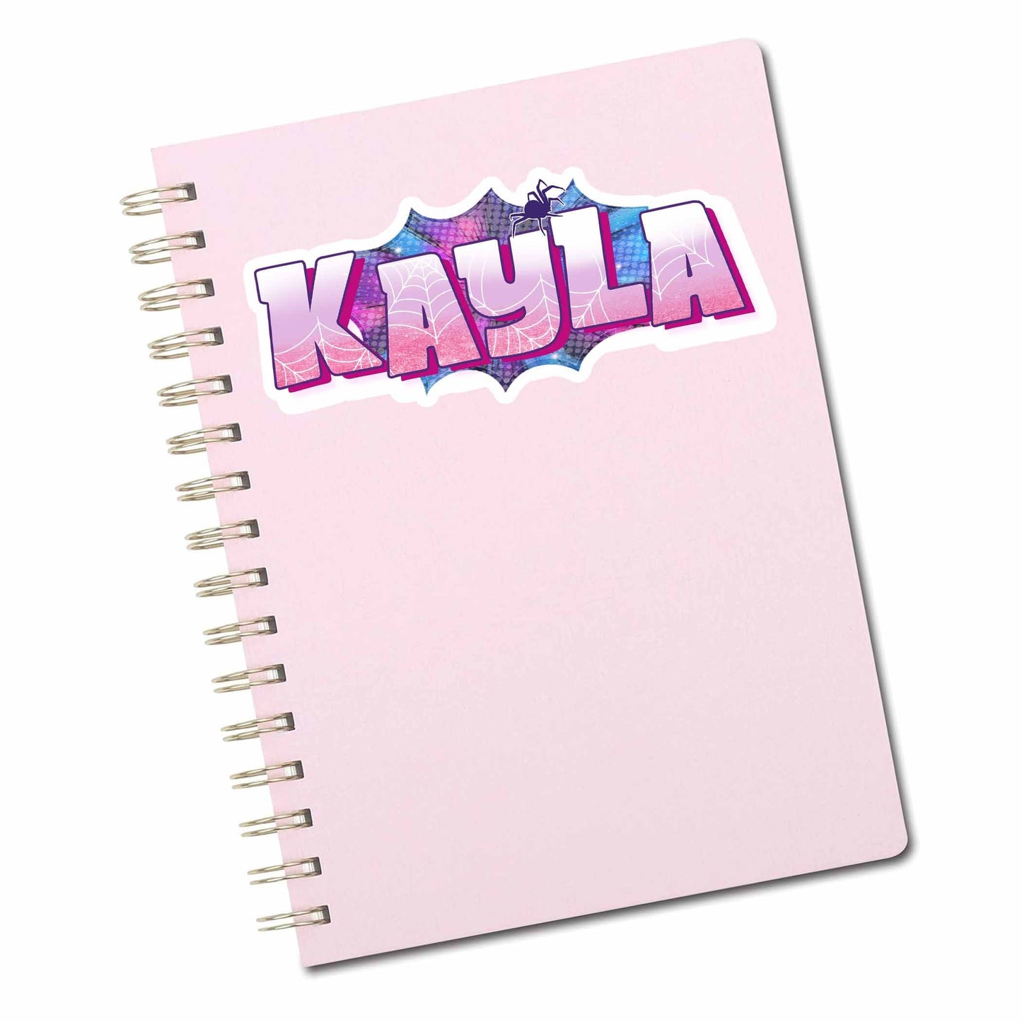 Girl Spider Custom Name Sticker, Superhero Sticker, Personalized Waterproof Sticker, Stickers for Kids, Cool Day Care School Supply Label