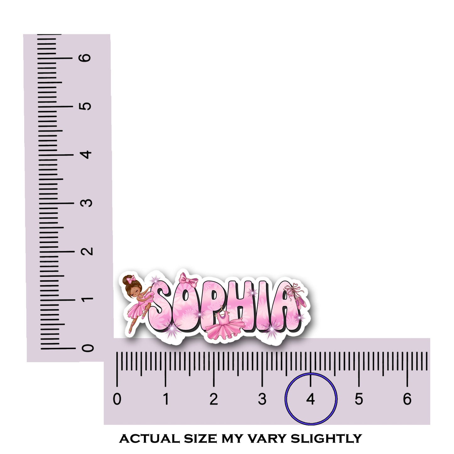 Pink Ballerina Name Sticker, Choose Your Dancer, Custom Text Sticker, Ballet Personalized Sticker, Cute Girl Dance Name Label, Tutu Sticker