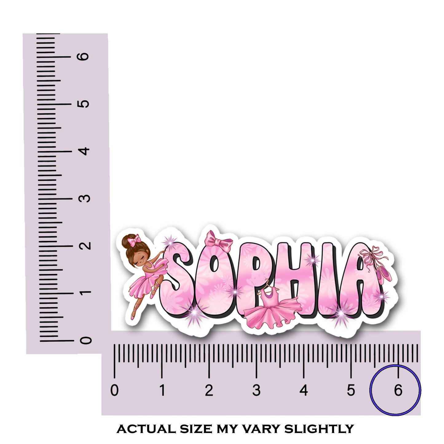 Pink Ballerina Name Sticker, Choose Your Dancer, Custom Text Sticker, Ballet Personalized Sticker, Cute Girl Dance Name Label, Tutu Sticker