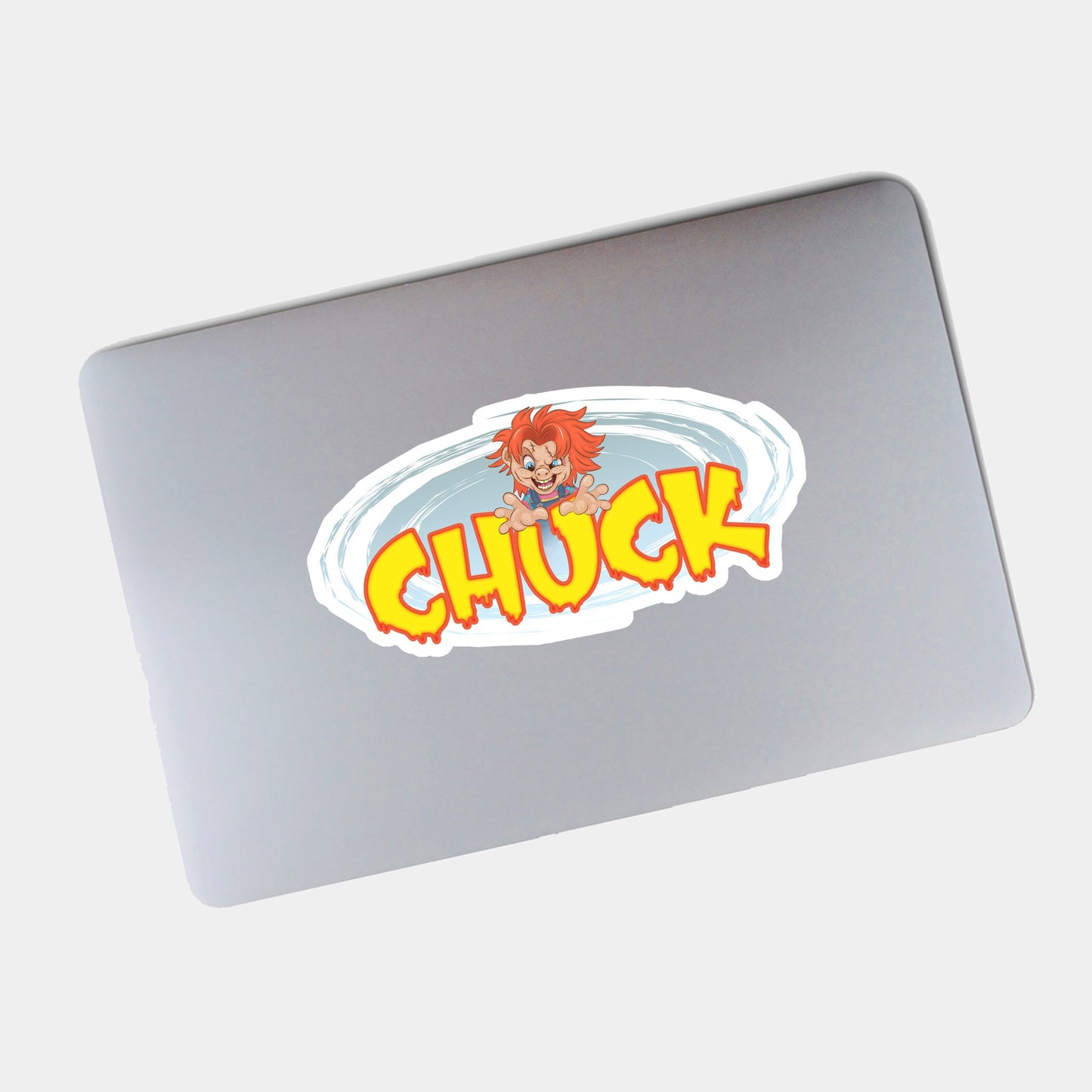 Name Sticker Horror Movie-Theme Slasher Character, Custom Text Sticker, Personalized Scary Film Decal, Spooky Doll Halloween Name Label