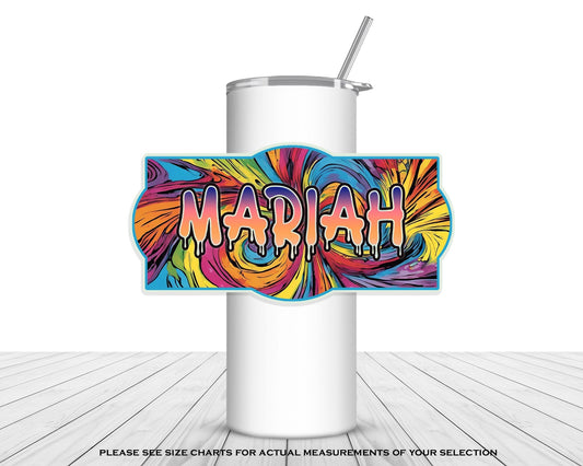 Cool Custom Water Bottle Sticker, Tumbler Decorations, Personalized Name Sticker, Waterproof Decal, Aesthetic Laptop Sticker, Comic Graffiti