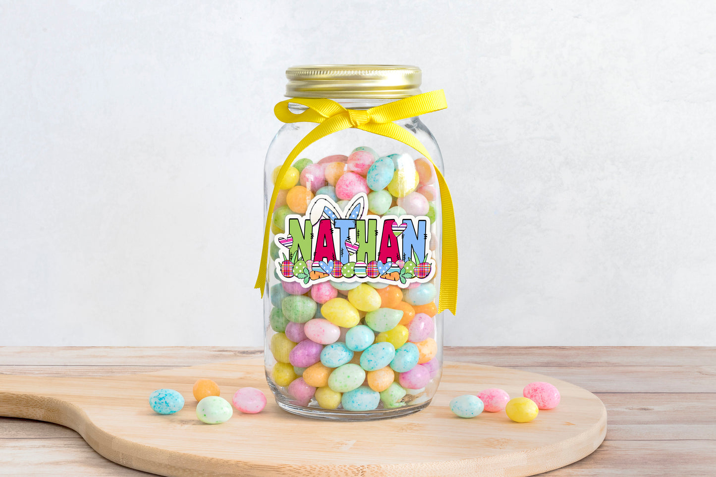 Cool Custom Easter Sticker, Perfect for Holiday Pails, Tumblers, Water Bottle: Personalized with Name Use as Gift Tags, Party Favors & More