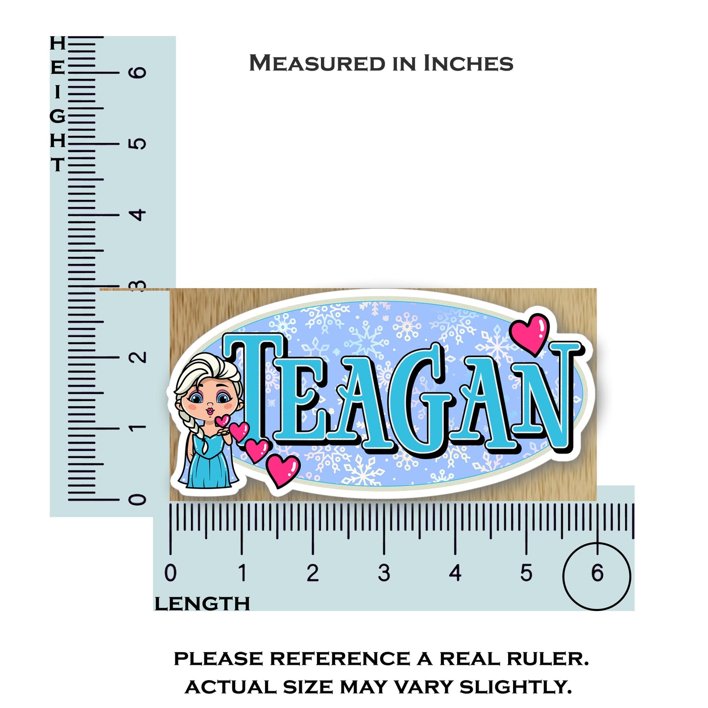 Princess Custom Name Sticker, Aesthetic Sticker, Personalized Sticker, Ice Queen Sticker for Kids, School Supply Label, Waterproof Decal