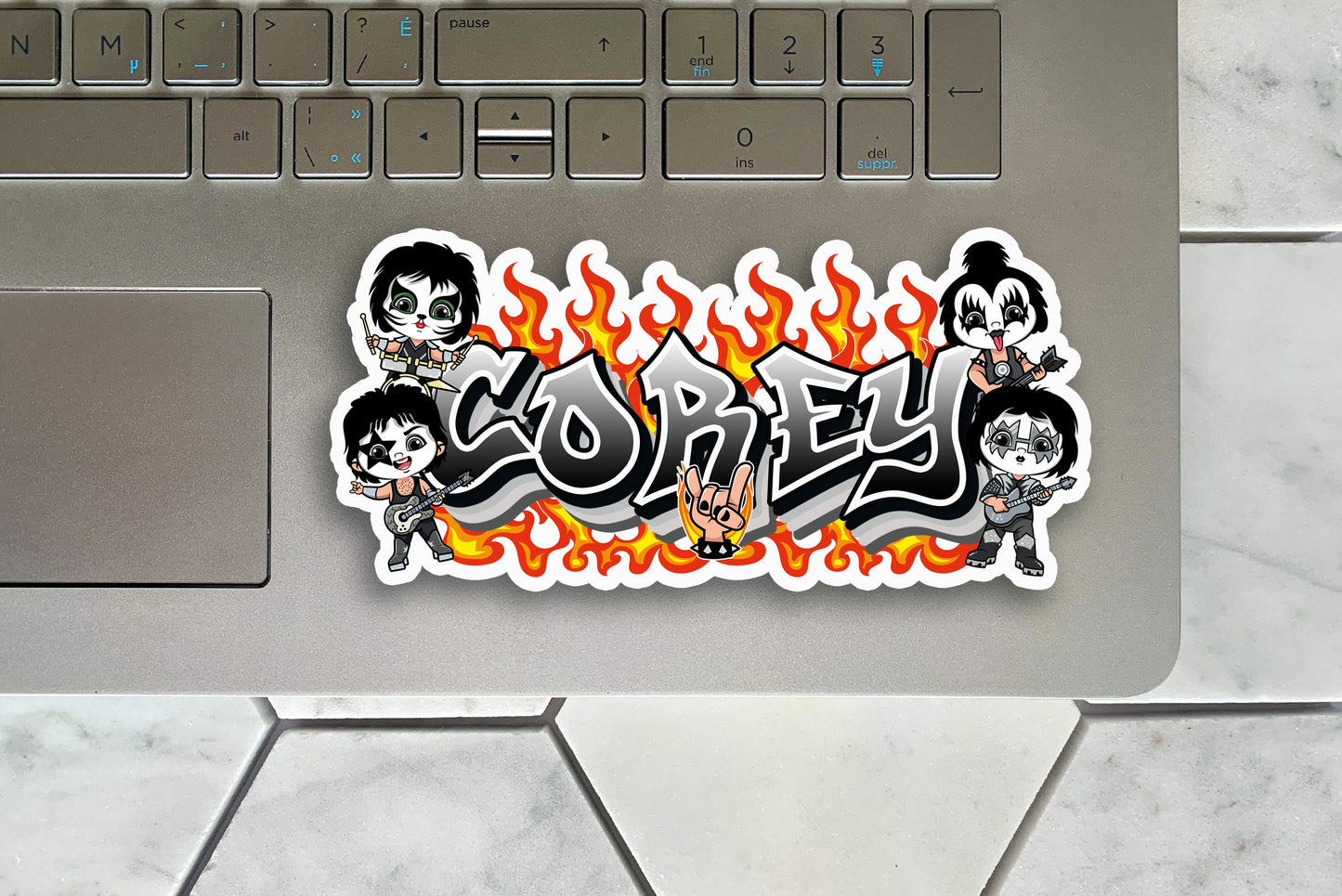Rock Band Custom Name Sticker, Custom Text Sticker, Personalized Music Waterproof Sticker, Sticker for Laptop, Cool Stickers, Name Label