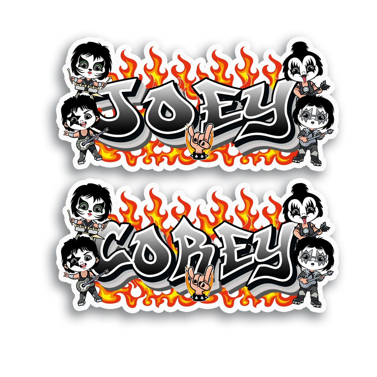 Rock Band Custom Name Sticker, Custom Text Sticker, Personalized Music Waterproof Sticker, Sticker for Laptop, Cool Stickers, Name Label