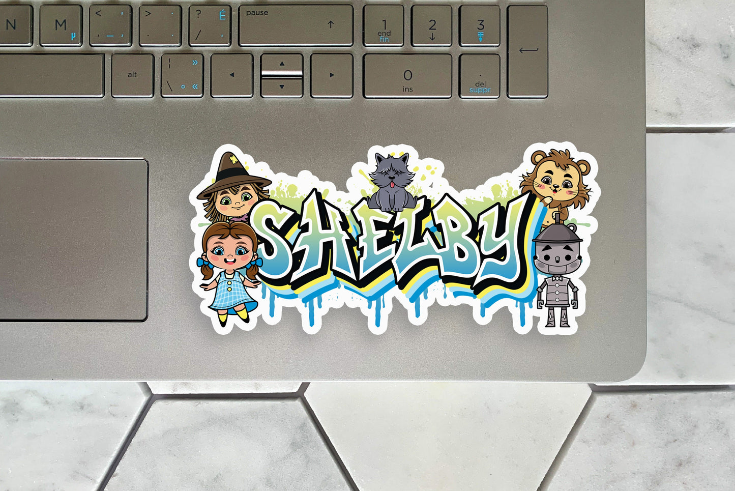 Oz Friends Custom Name Sticker, Custom Text Sticker, Personalized Waterproof Sticker, Collector Sticker for Laptop, Cool Graffiti Name Label