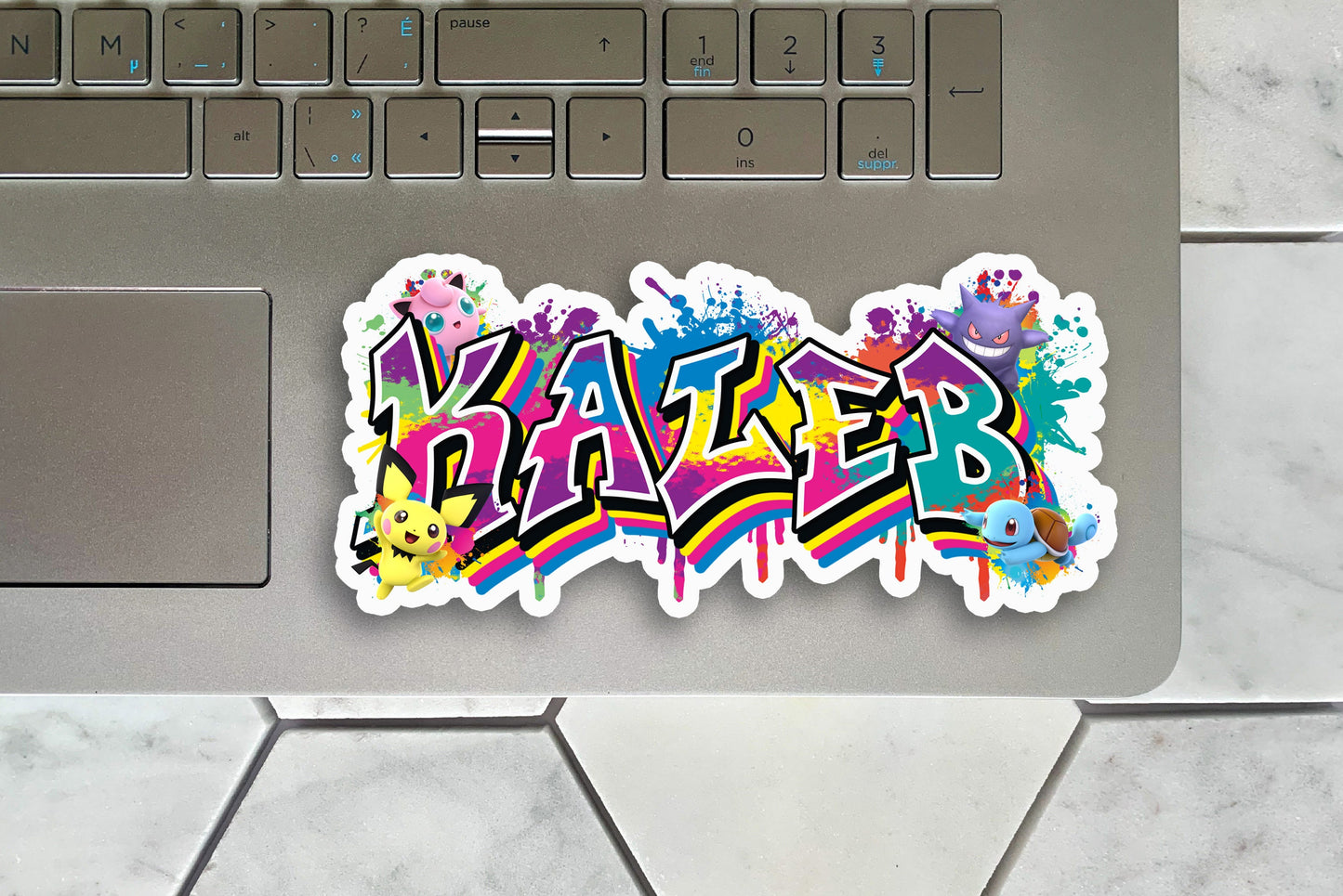 Graffiti Anime Custom Name Sticker, Water Bottle Decal, Personalized Aesthetic School Supply Label, Cool Stickers for Kids, 90s Card Game