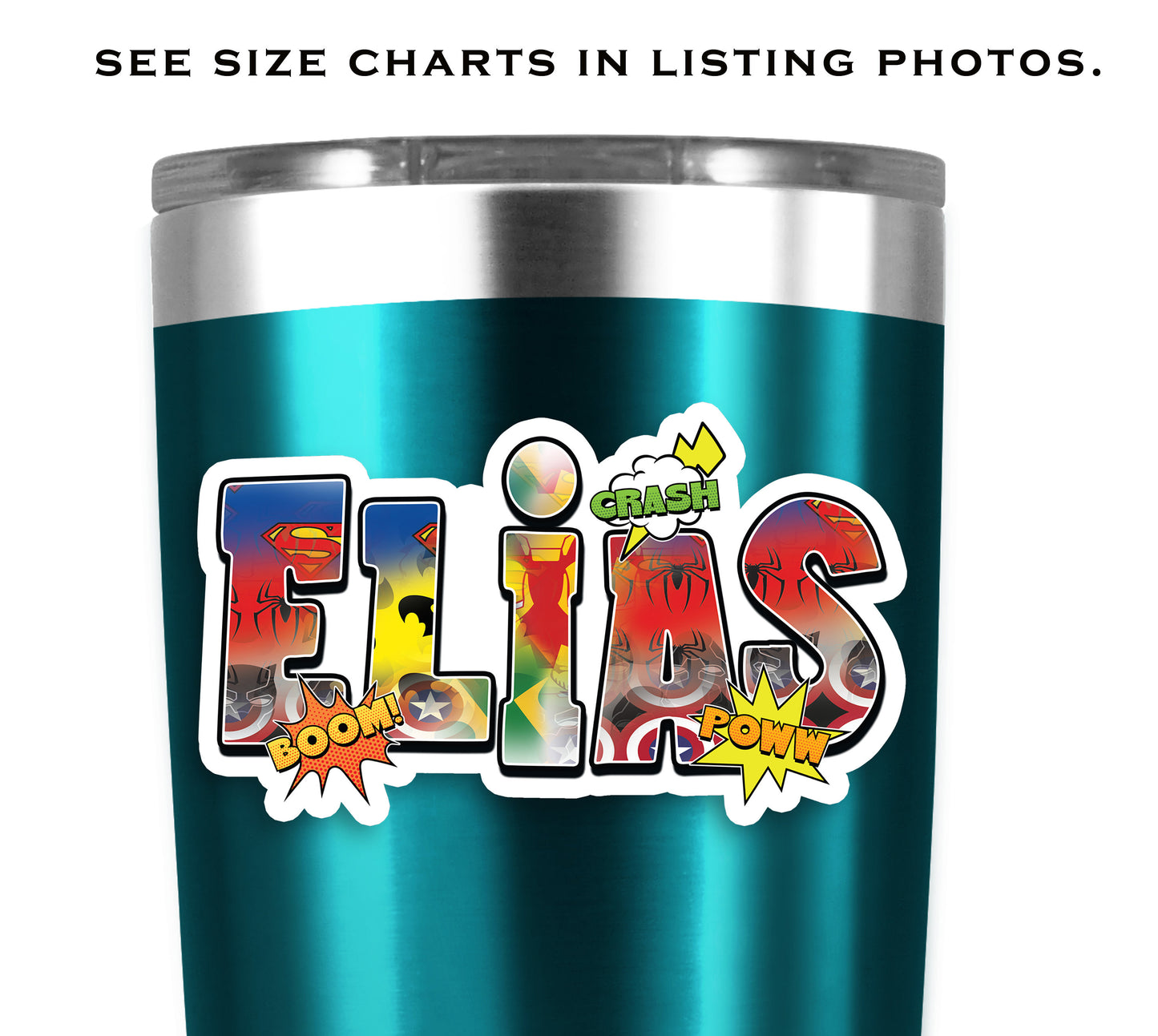 Superhero Custom Name Sticker, Friends Water Bottle Sticker, Personalized Waterproof Sticker, Birthday Party Favors, Boy Stickers for Kids