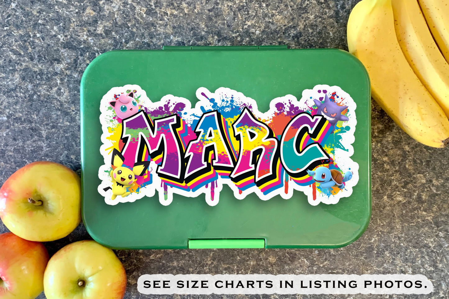 Graffiti Anime Custom Name Sticker, Water Bottle Decal, Personalized Aesthetic School Supply Label, Cool Stickers for Kids, 90s Card Game