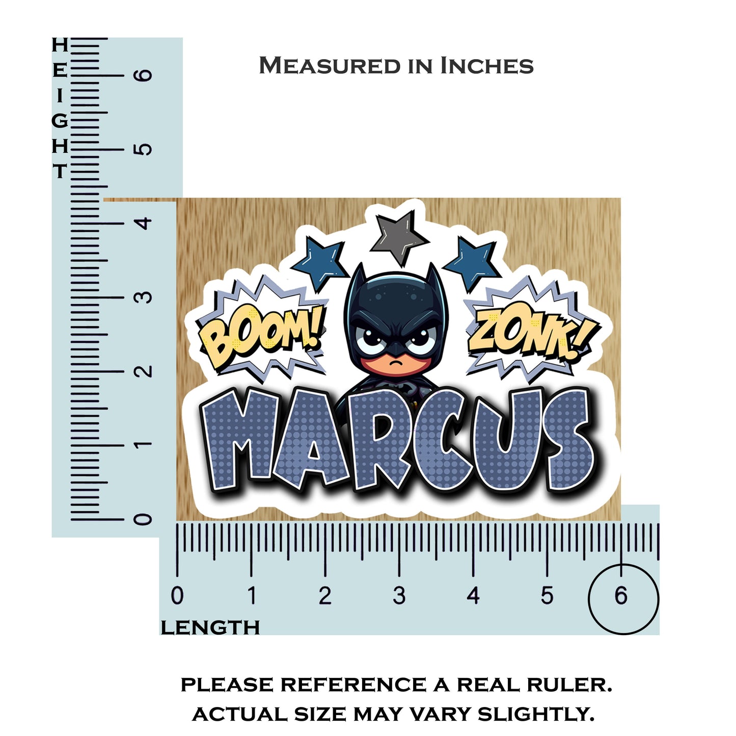 Dark Knight Custom Name Sticker, Vigilante Gotham Superhero Decal, Personalized School Supply Name Label, Birthday Party Favor Water Bottle