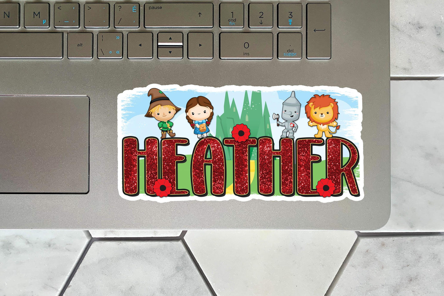 Personalized Name Sticker, Wizard Theme Decal, Water Bottle Label, Custom Vinyl Sticker, Yellow Brick Road Decor, Unique Gift, Magic Design