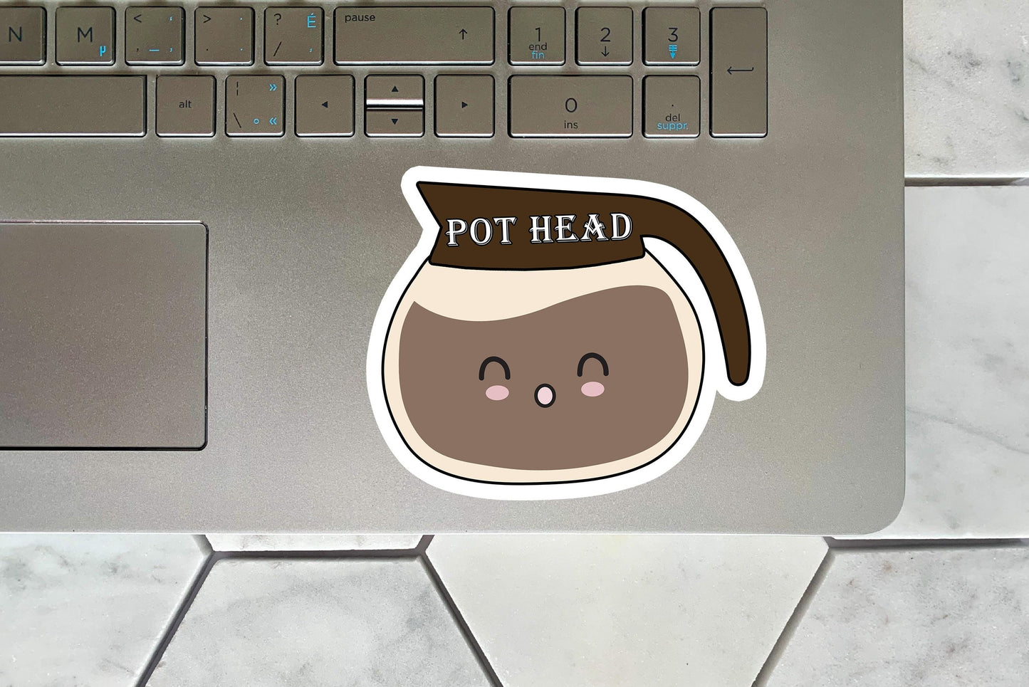 Funny Coffee Sticker, Pot Head Decal, Laptop Sticker, Waterproof Water Bottle Label, Stoner 420, Aesthetic Party Favor, Laptop Sticker