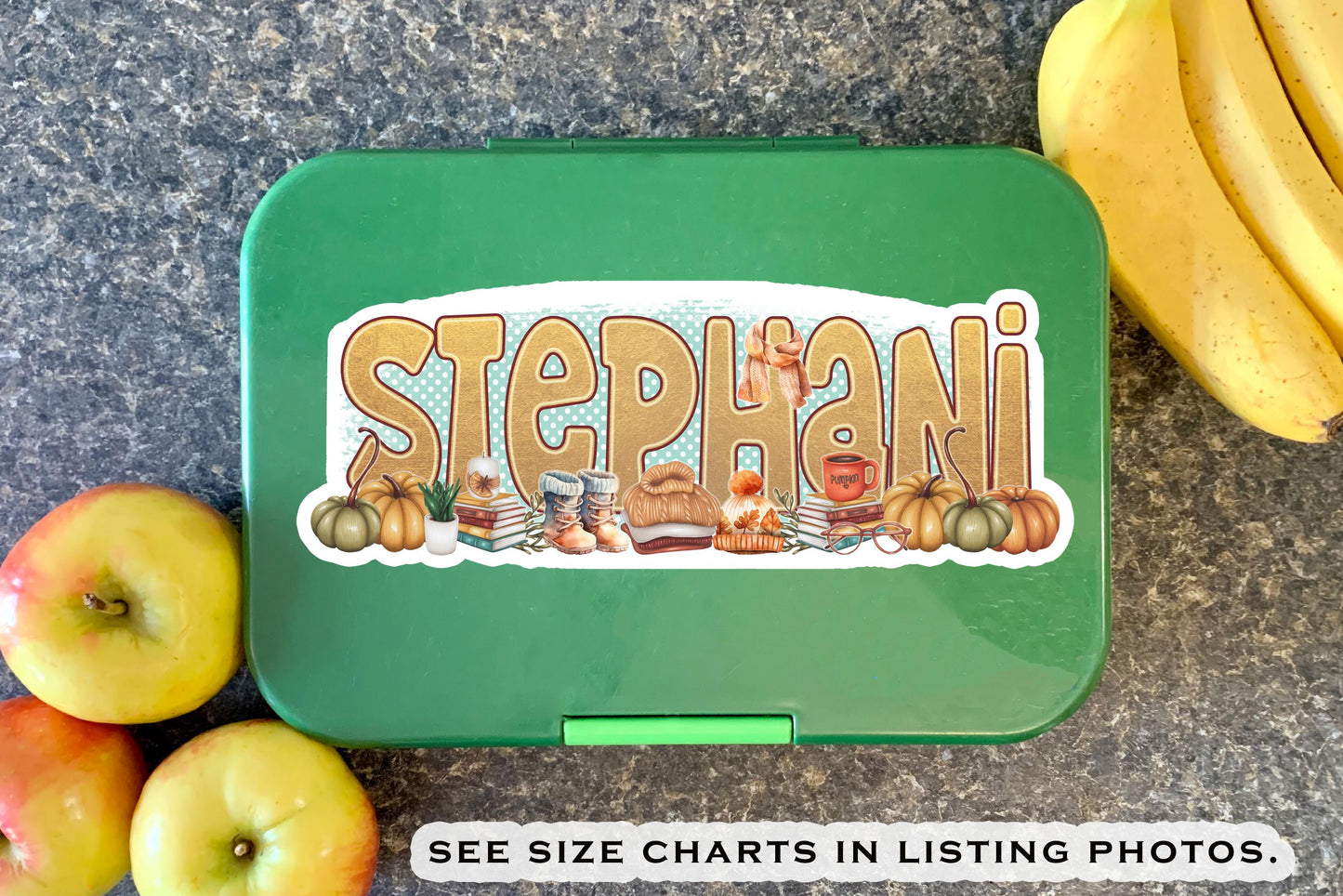 Custom Fall Name Sticker, Cozy Aesthetic Water Bottle Decal, Party Favor, Vinyl Laptop Sticker, Fall Autumn Gift Idea, Personalized Sticker