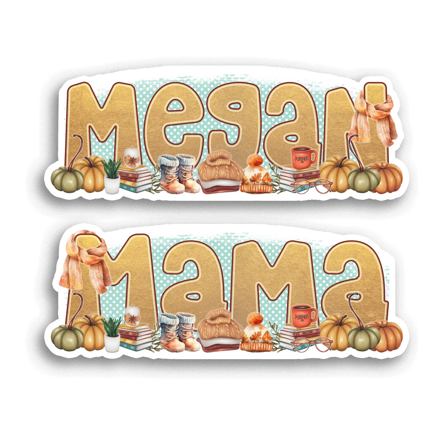 Custom Fall Name Sticker, Cozy Aesthetic Water Bottle Decal, Party Favor, Vinyl Laptop Sticker, Fall Autumn Gift Idea, Personalized Sticker