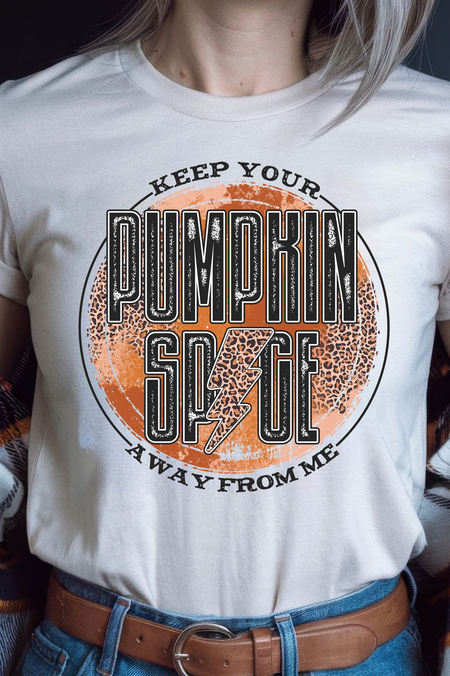 Leopard Print 'Keep Your Pumpkin Spice Away From Me' Shirt – Trendy Rock-Inspired Tee
